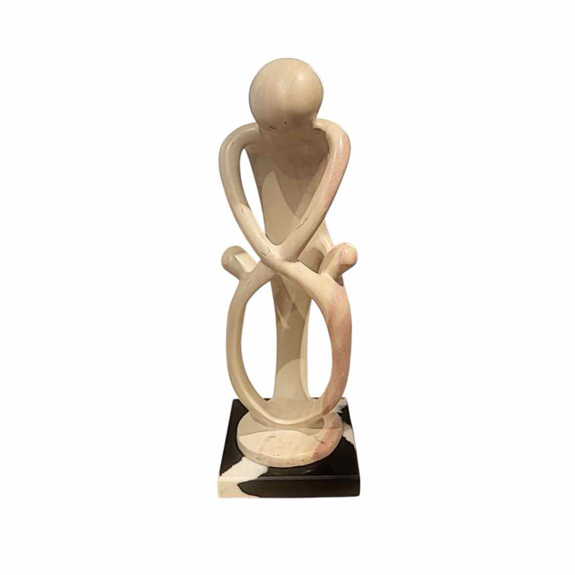 Custom Sculpture of Mother & Children on Black Marble Base