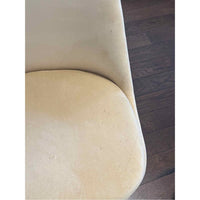 SET of 6 White Tulip Chairs w/ Full Tan Suede Upholstery by Knoll