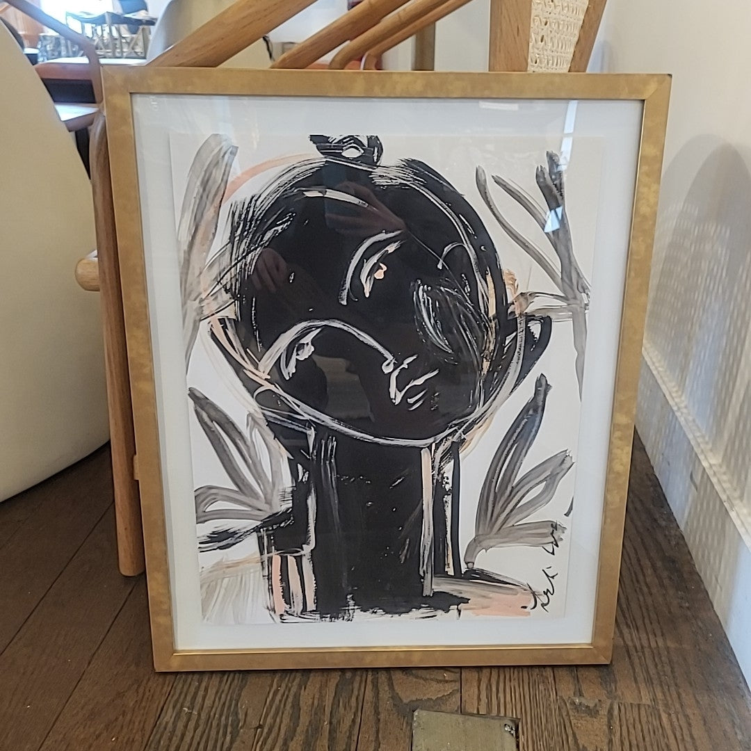 'Sansa' by Leslie Weaver Art Print in Gold Frame