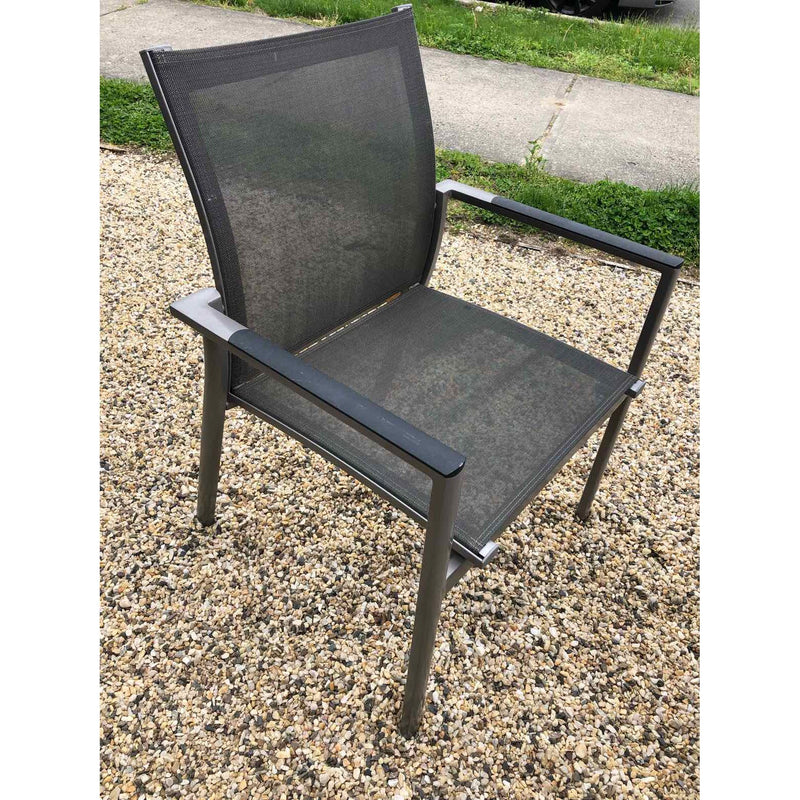 Set of 8 Gloster Black and Slate Grey 180 Dining Chairs
