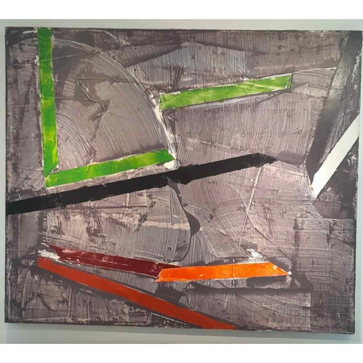 Abstract Oil on Canvas, 79"Lx66.5"H - colletteconsignment.com