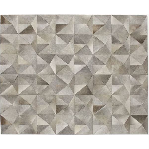 8x10-ft Gray Cowhide Diamond Rug