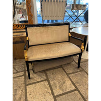 Black & Gilt Settee w/Osborne & Little Upholstery Fabric