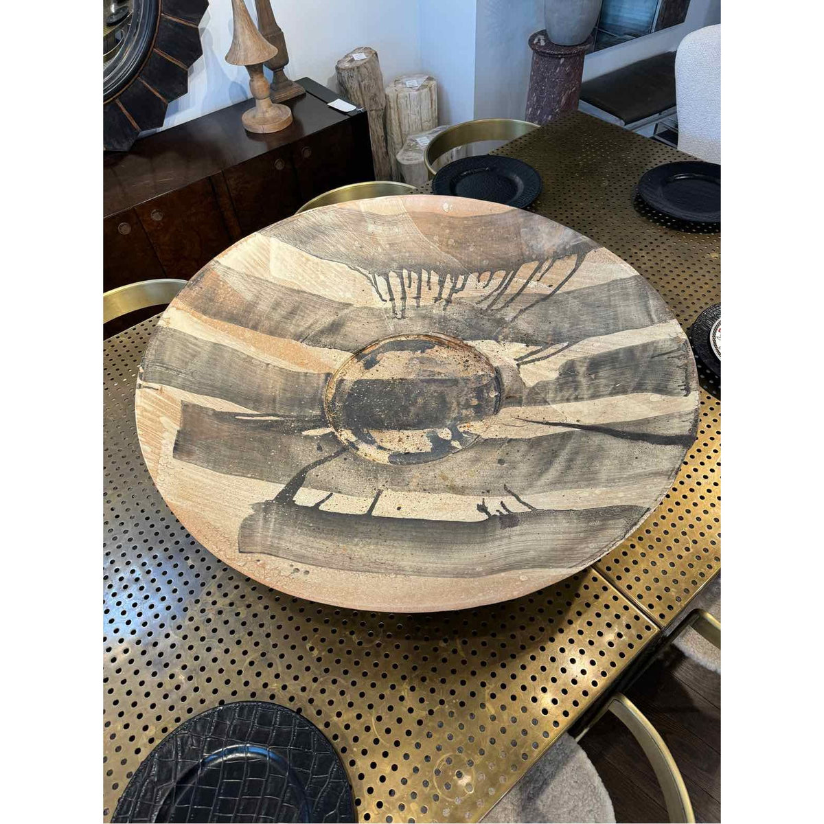 Large Ceramic Art Bowl on Table or Wall