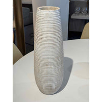 White Ridged Vase
