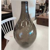 Urn Shaped Gray Glass Vase - colletteconsignment.com