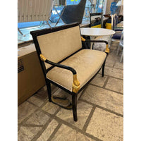 Black & Gilt Settee w/Osborne & Little Upholstery Fabric