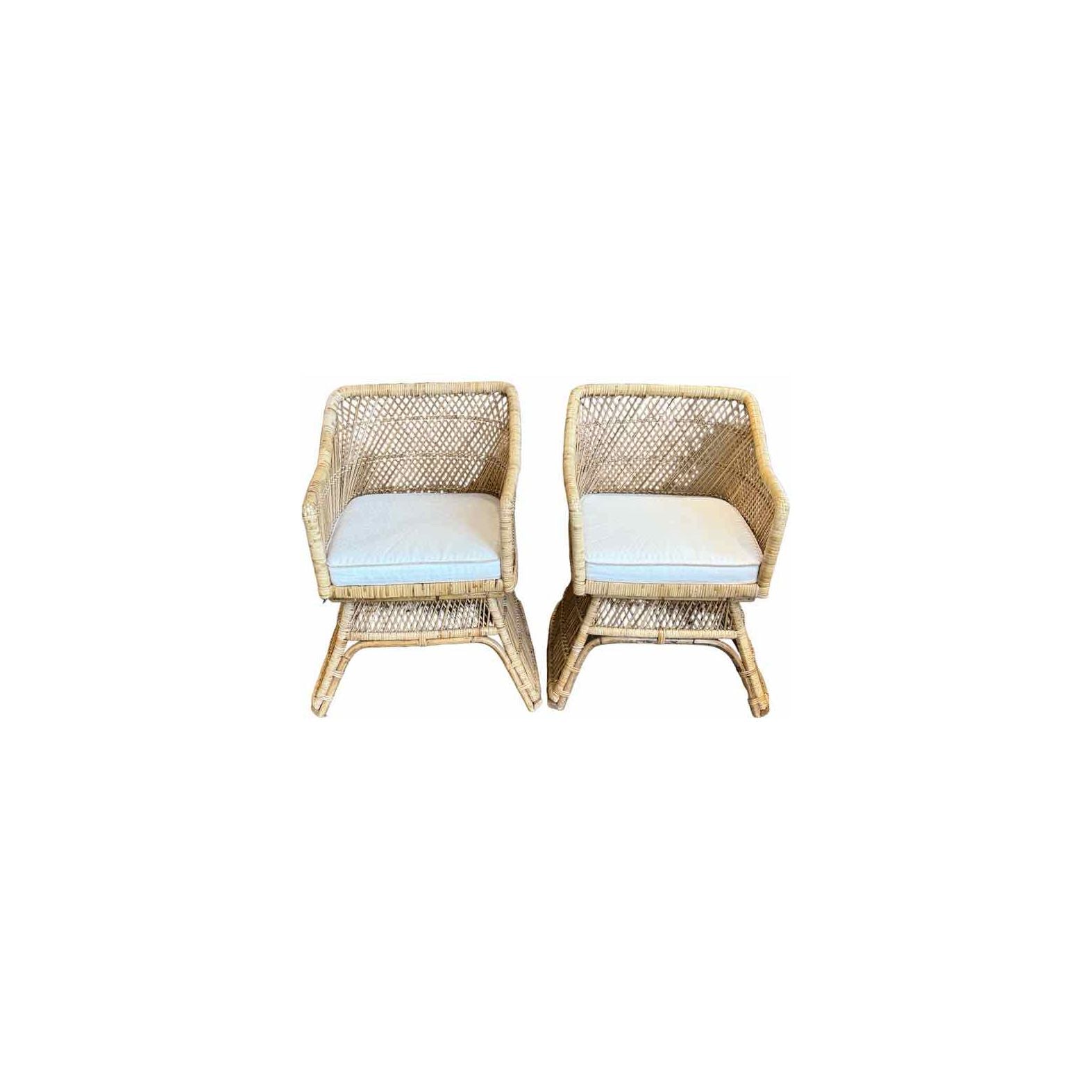 Pair of Rattan Wicker Chairs
