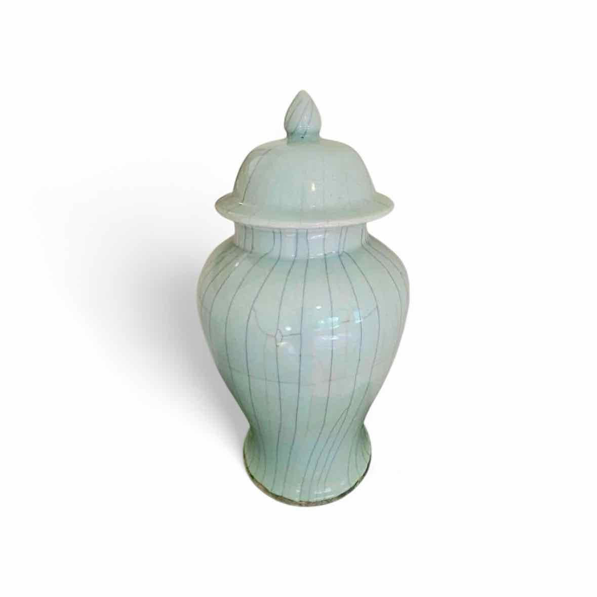 Pale Blue Ceramic Ginger Jar