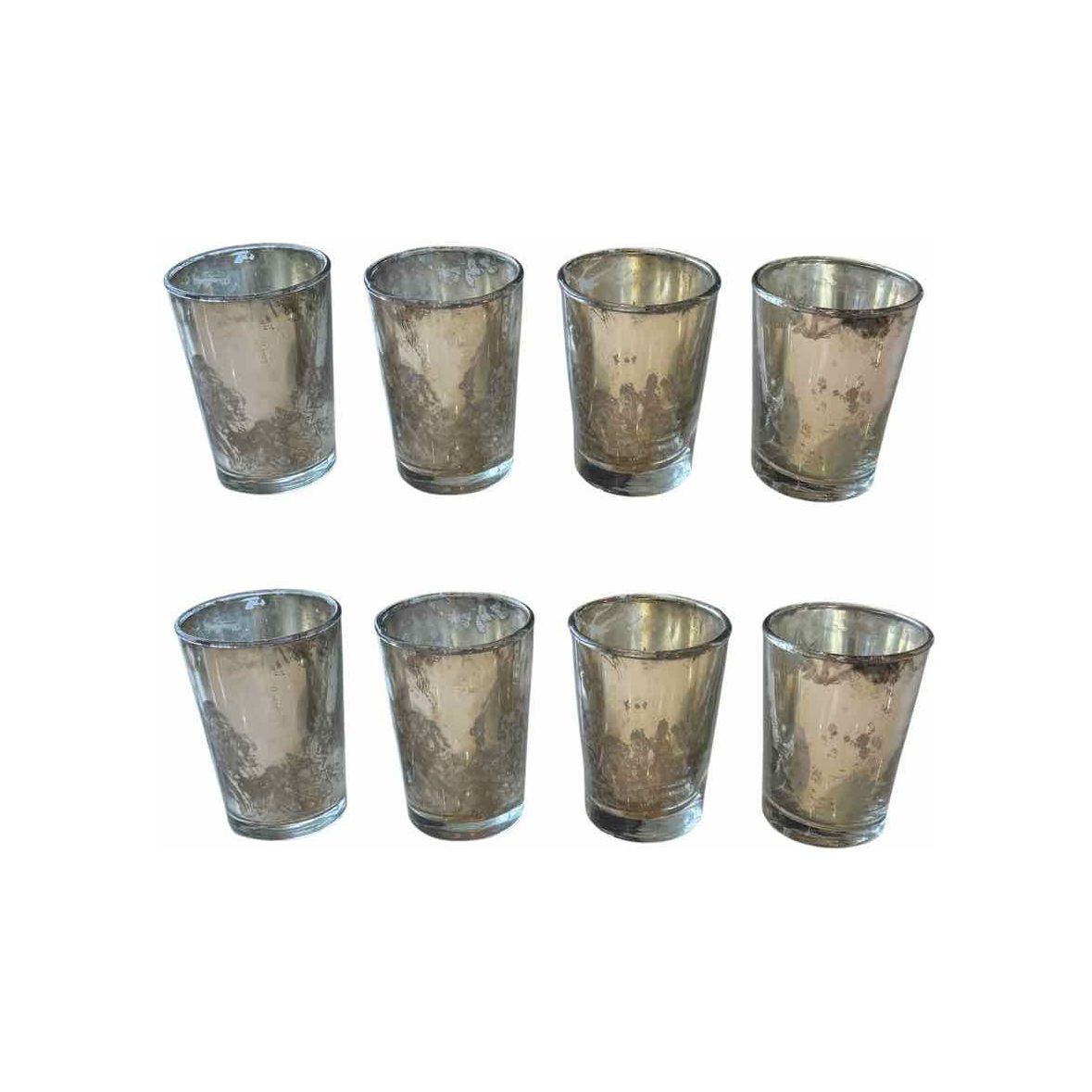 Set of Eight Mercury Votives, 3.5"Hx3.5"D - colletteconsignment.com