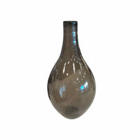 Urn Shaped Gray Glass Vase - colletteconsignment.com