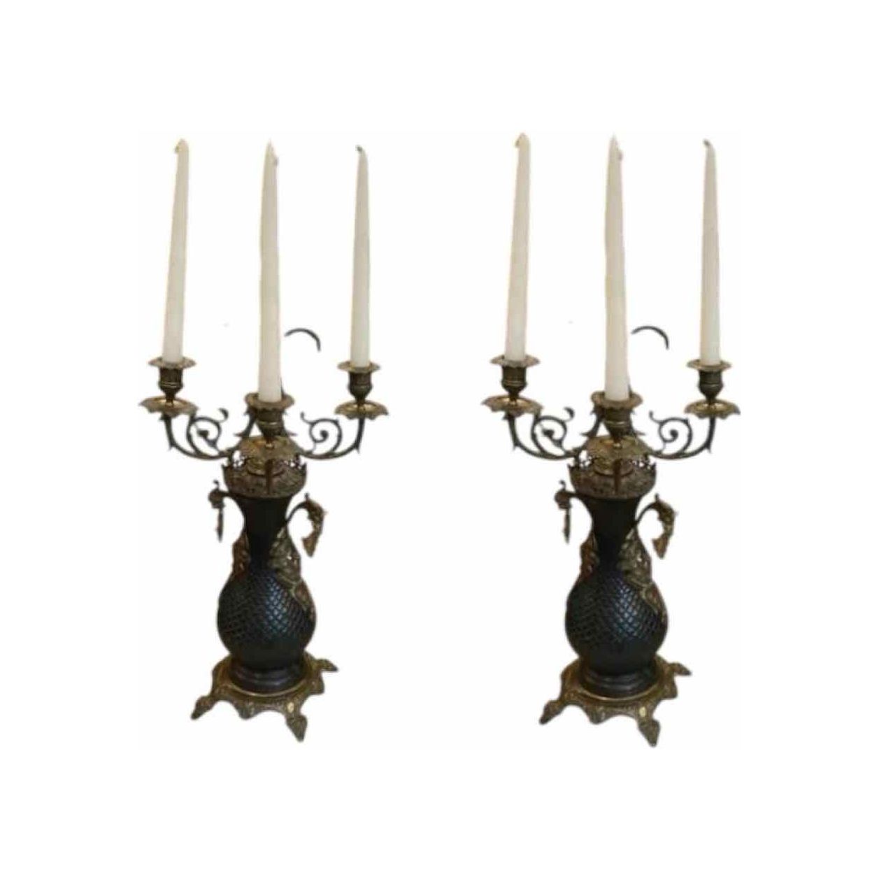 Pair of French Empire Style 1880's Candleabras