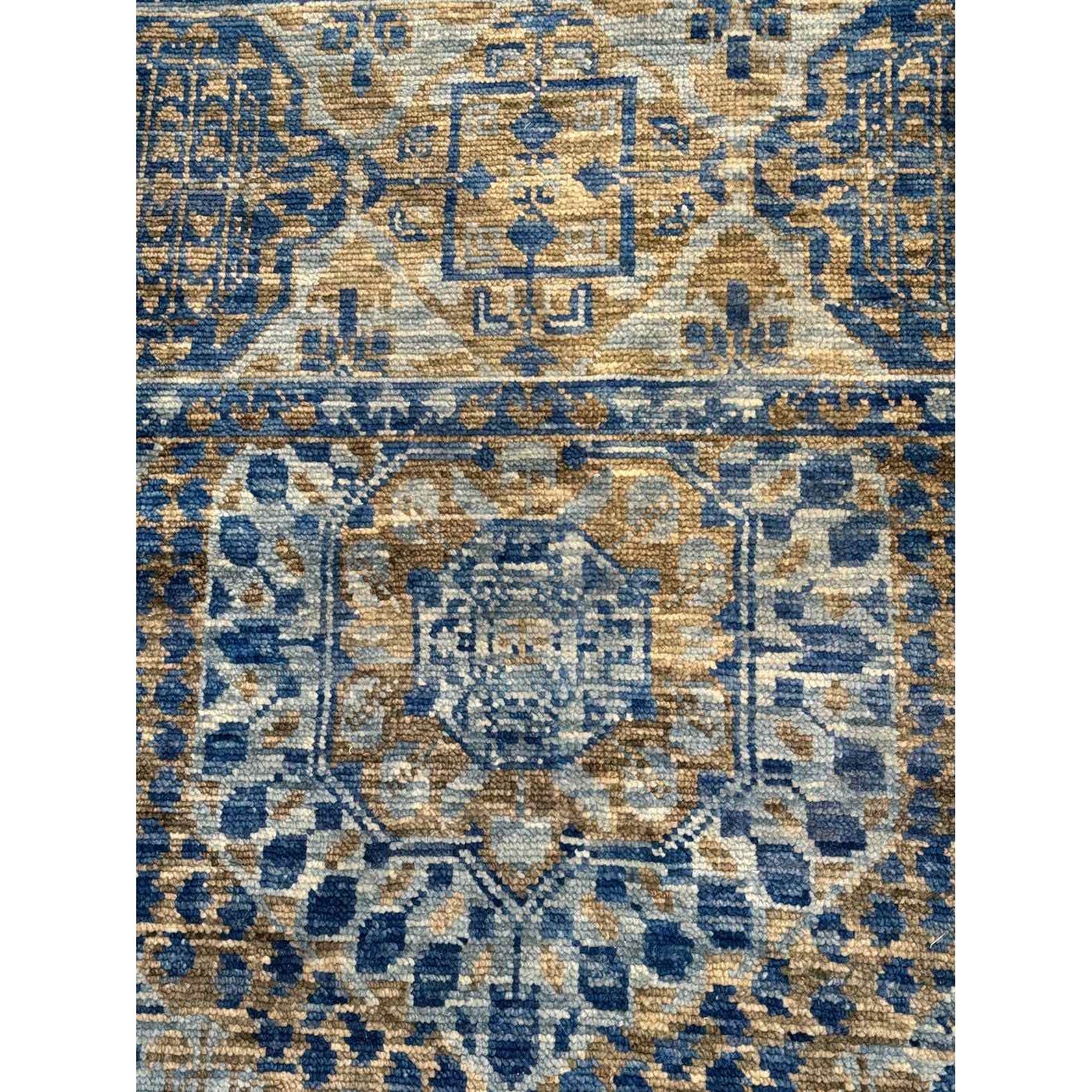 10x14 Handmade Wool Pile Patterned Rug