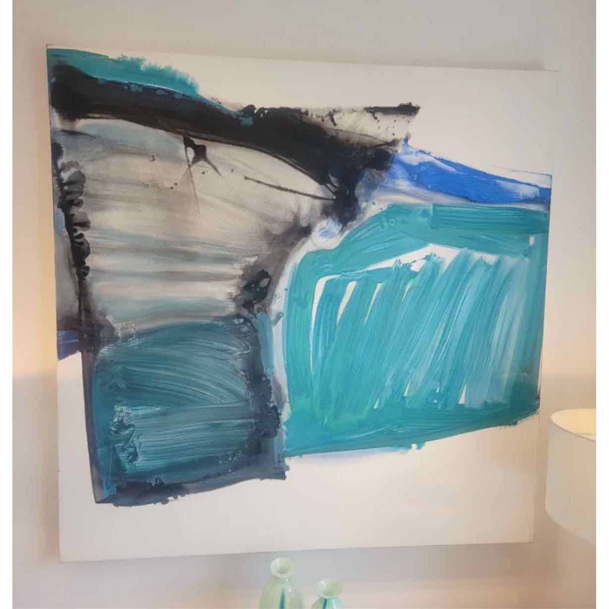 'La Blanches Bleu-Vant-Noire' Abstract Painting