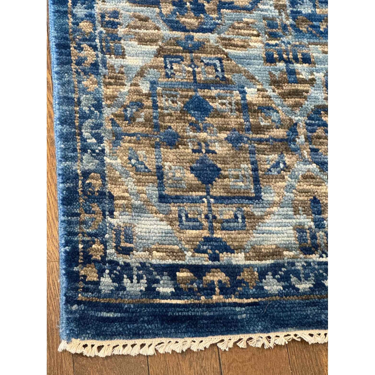 10x14 Handmade Wool Pile Patterned Rug