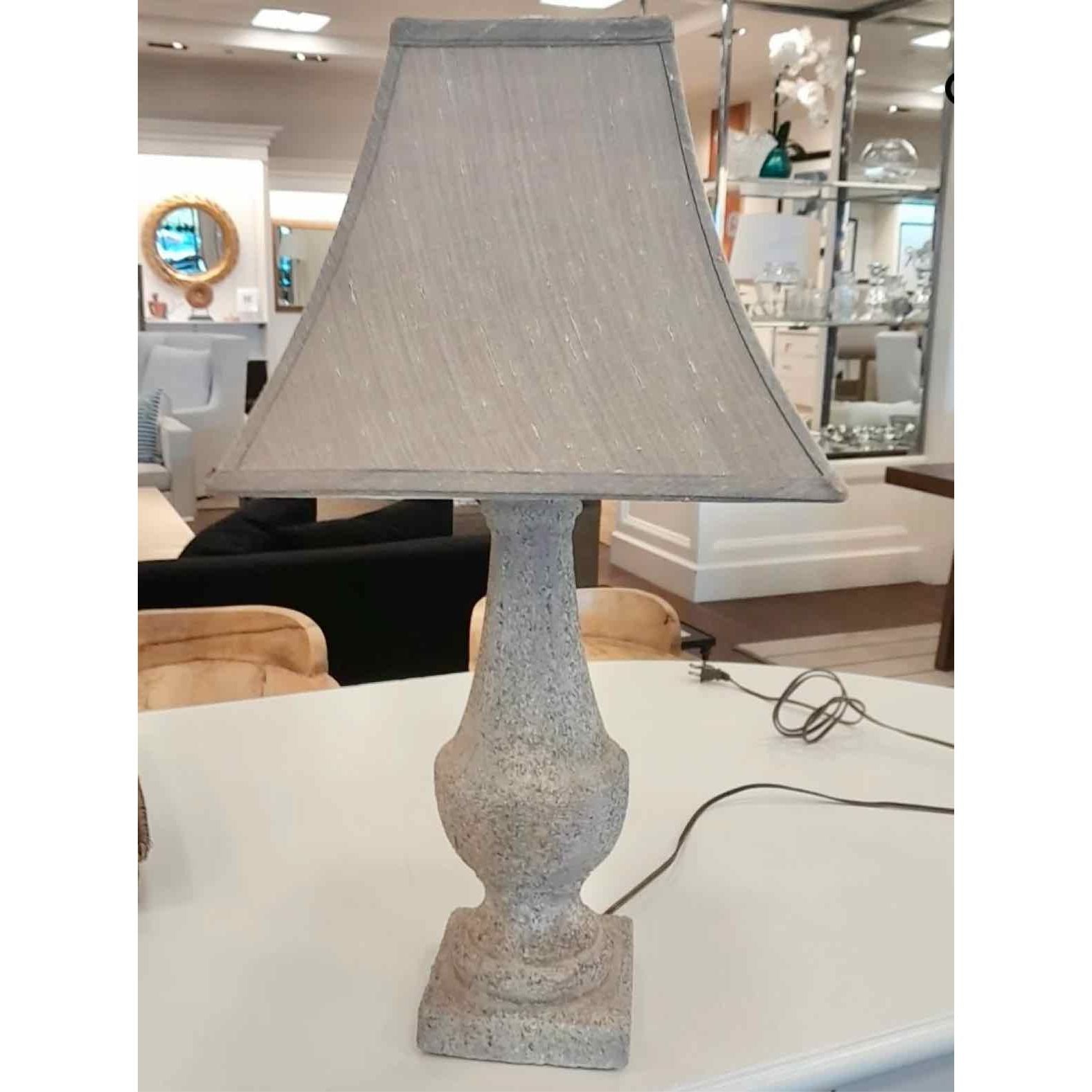 Urn Shape Cement Lamp w/ Shade