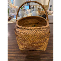 Antique Choctaw River Handwoven Cane  Basket, Mississippi, 13"L x10"W x12"H