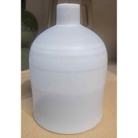 Matte Gray & White Striped Ceramic Jug