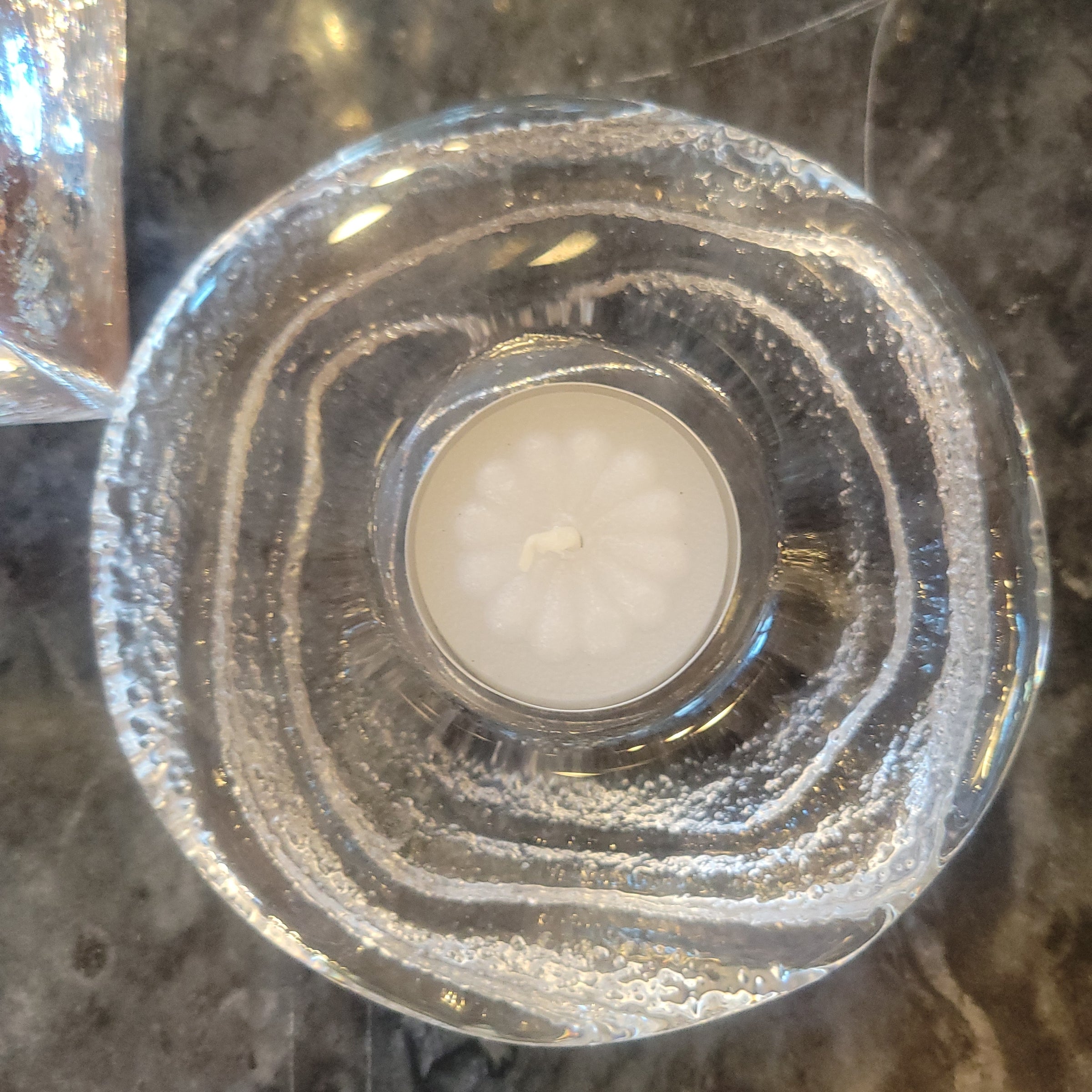 Flat Glass Tea Candle Holder - colletteconsignment.com