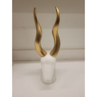 Marble & Brass Gazelle Head Sculpture by Williams-Sonoma