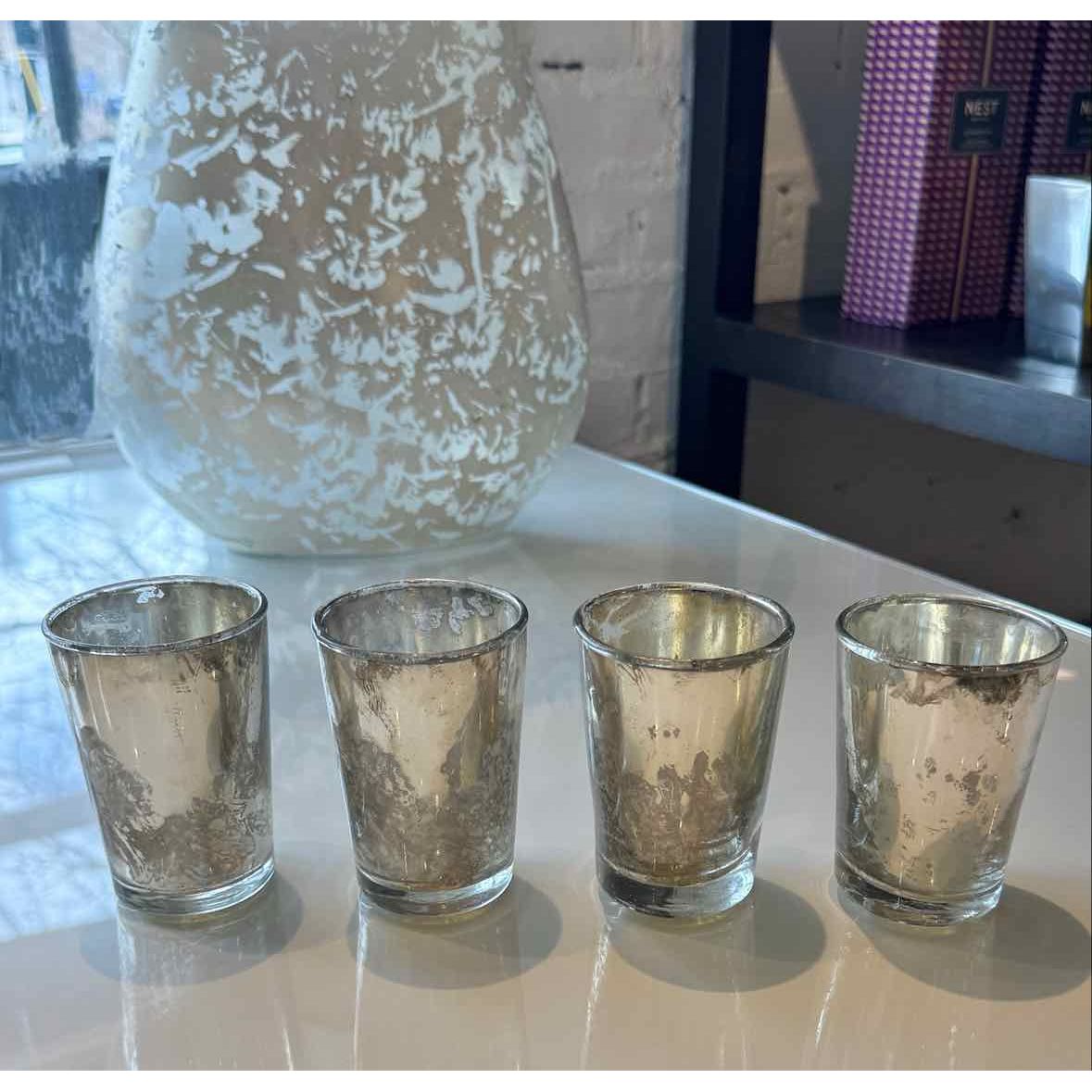Set of Eight Mercury Votives, 3.5"Hx3.5"D - colletteconsignment.com