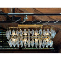 Adeline Rectangular Chandelier in Gold Leaf Finish 52"W x 21"D x 18.5"H - colletteconsignment.com