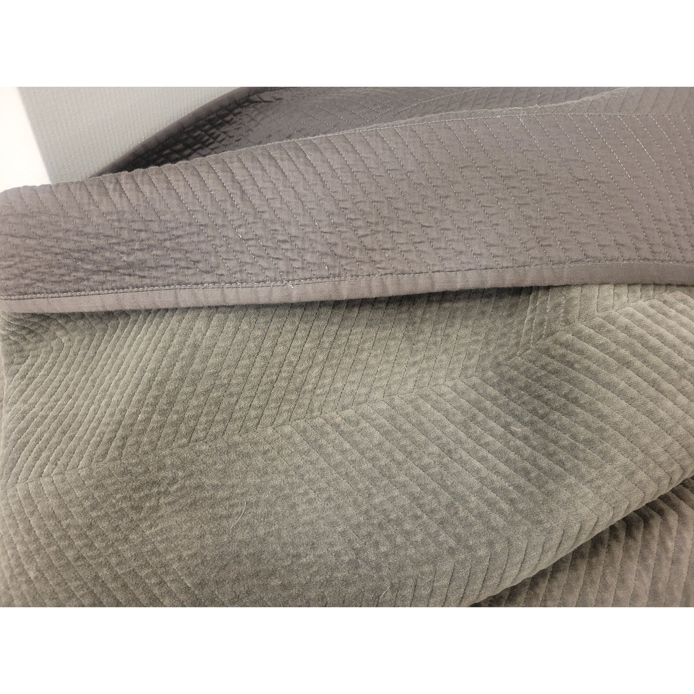 Dark Gray Velvet Chevron King Size Sham by RH 114"-x92"