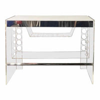Mid-Century Illuminating Lucite & Mirrored Chrome Bar by Luigi Bardini - AS IS