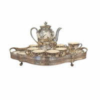 Vintage English Silver Plated Small Tray 18.5"Lx12"Wx3'H - colletteconsignment.com