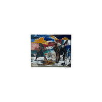 "Women in Blue Dress" by Paton Miller  43.5"W x 35.5"H - colletteconsignment.com