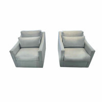Pair of Grey Swivel Armchairs
