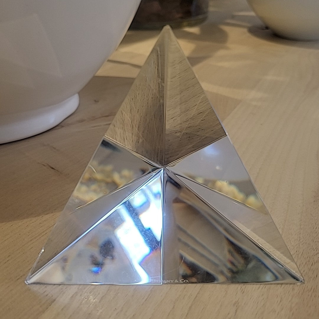 Tiffany Crystal Pyramid Paperweight