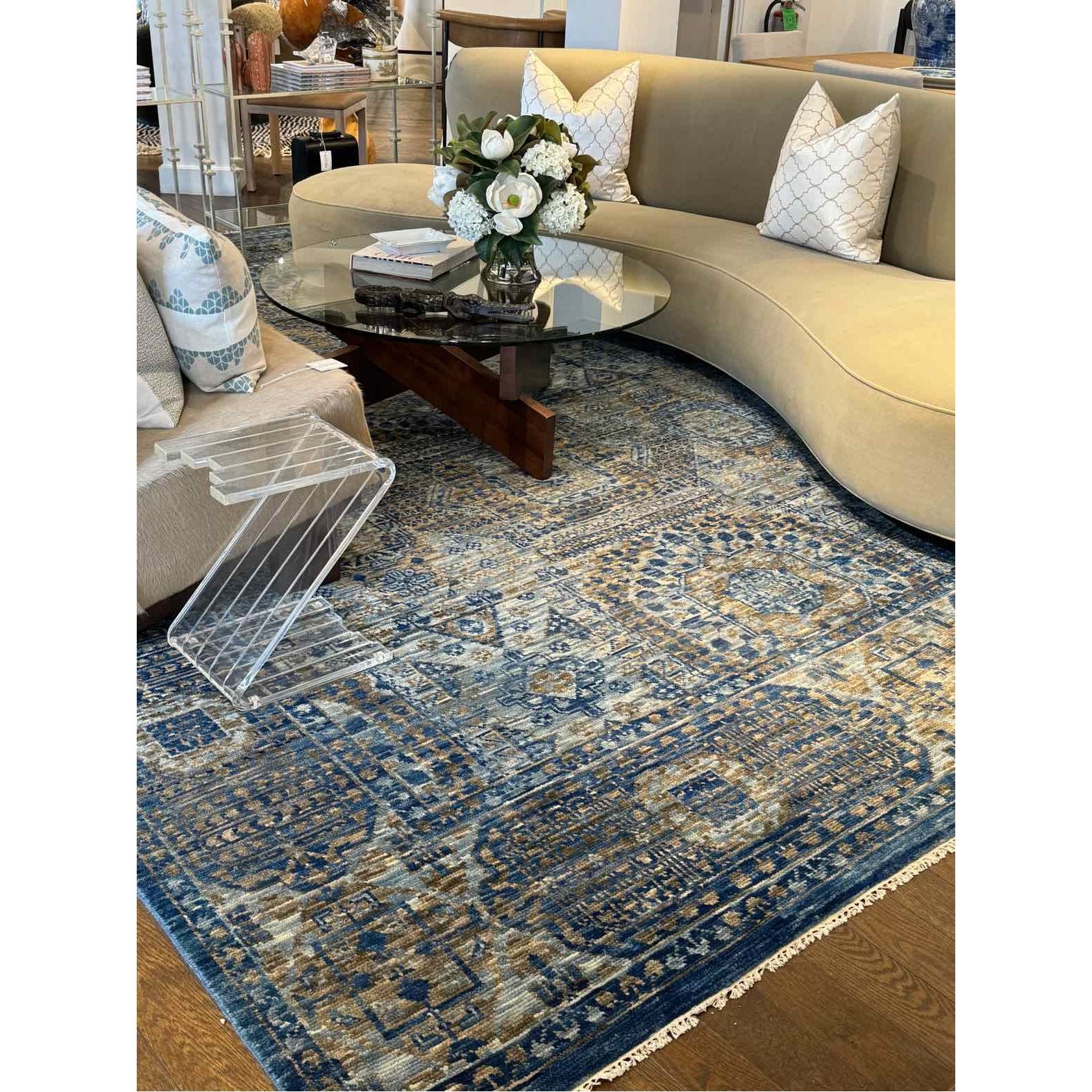 10x14 Handmade Wool Pile Patterned Rug