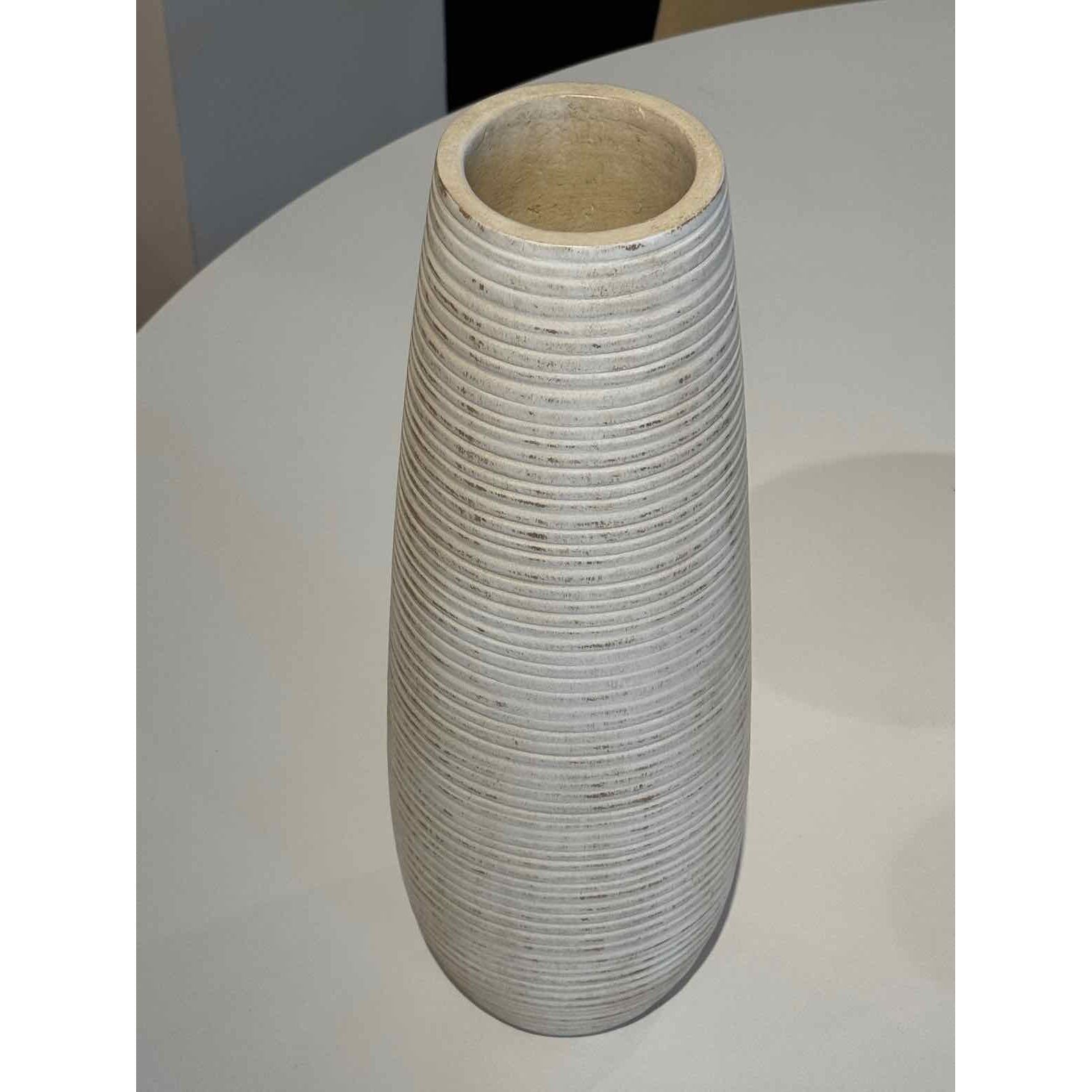 White Ridged Vase
