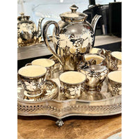 Vintage English Silver Plated Small Tray 18.5"Lx12"Wx3'H - colletteconsignment.com