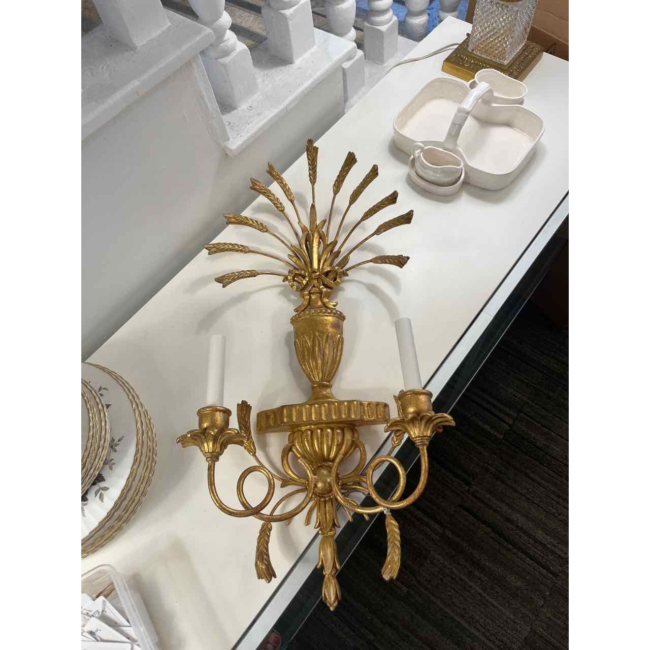 Pair of Gold Wall Sconces (French)