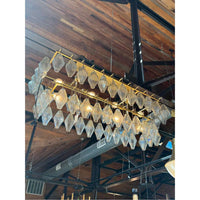 Adeline Rectangular Chandelier in Gold Leaf Finish 52"W x 21"D x 18.5"H - colletteconsignment.com