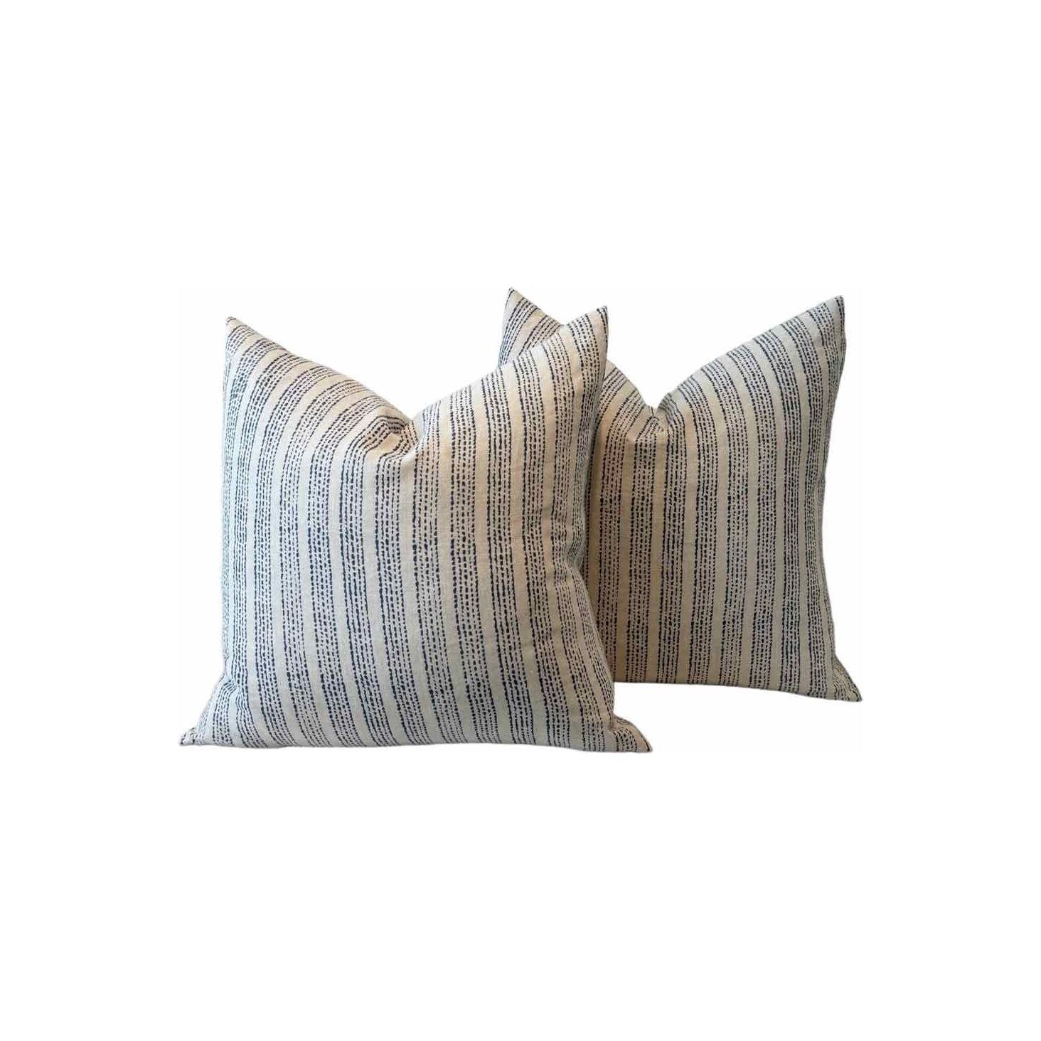 Pair of Mini Dot Stripe Pattern Linen Pillows