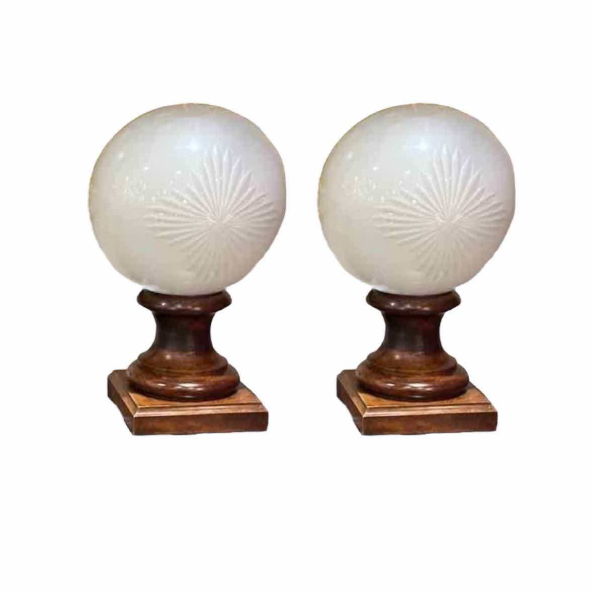 Pair of 1930's French Apothecary Counter Globes