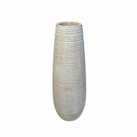 White Ridged Vase