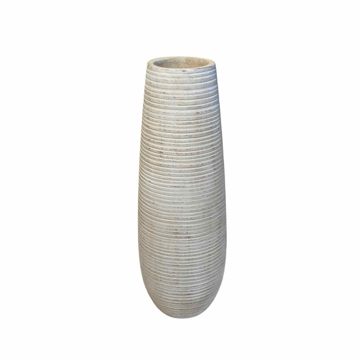 White Ridged Vase