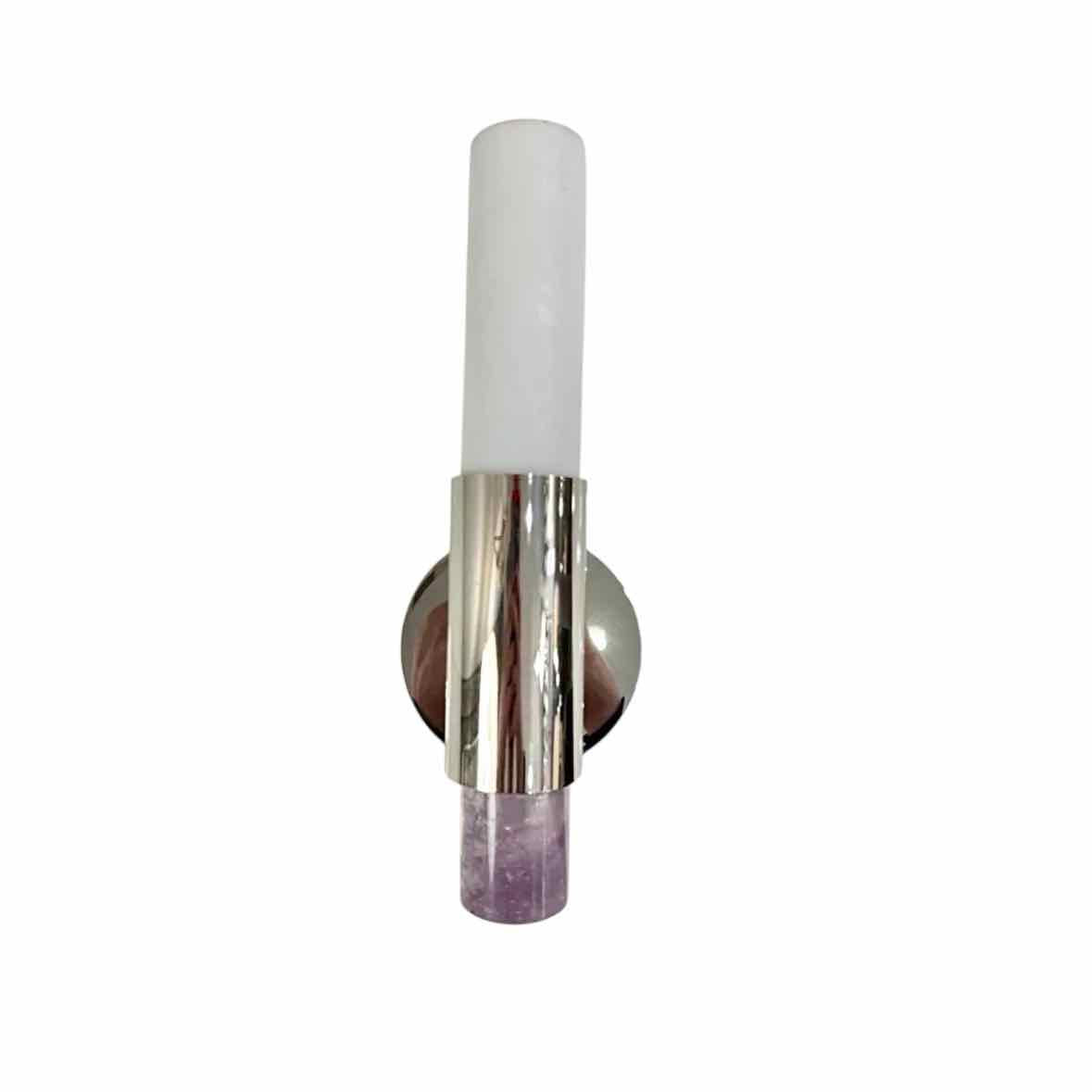 Amethyst Wall Sconce w/ Polished Nickel - colletteconsignment.com