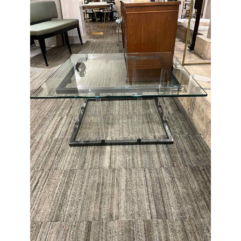 Metal and Glass Square Coffee Table