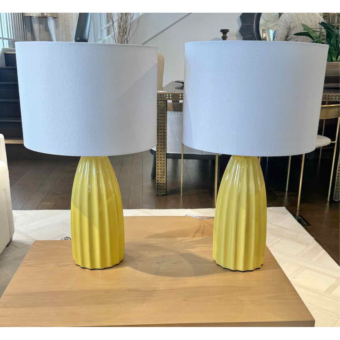 Pair of Ceramic Yellow Table Lamps
