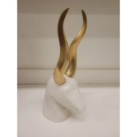 Marble & Brass Gazelle Head Sculpture by Williams-Sonoma