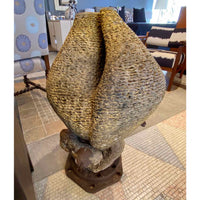 Nest/Vessel Sculpture in Iron/Coral - colletteconsignment.com