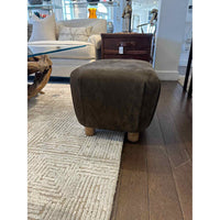 The Perry Ottoman in Nubuck Leather - Espresso 24"Wx18"Dx16"H