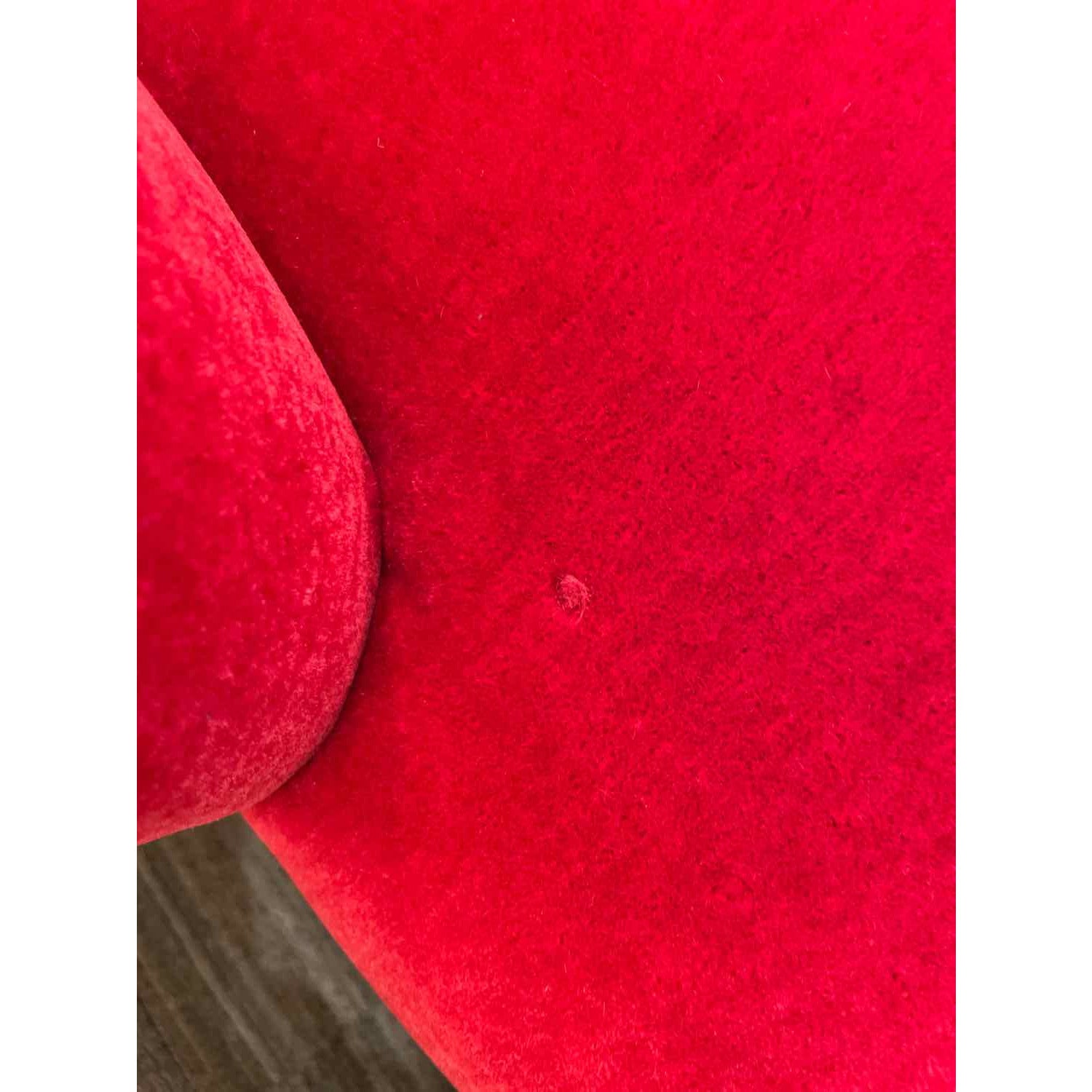 Adesso Red Mohair Itialian side/arm chair - colletteconsignment.com