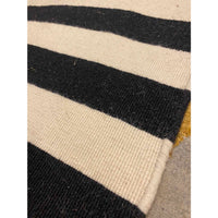 Black and White Stripe Check Carpet - colletteconsignment.com