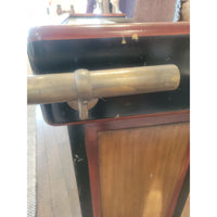 Mahogany & Cherry Bar de Bistro w/ Steel Top & Brass Rail by French Heritage - colletteconsignment.com